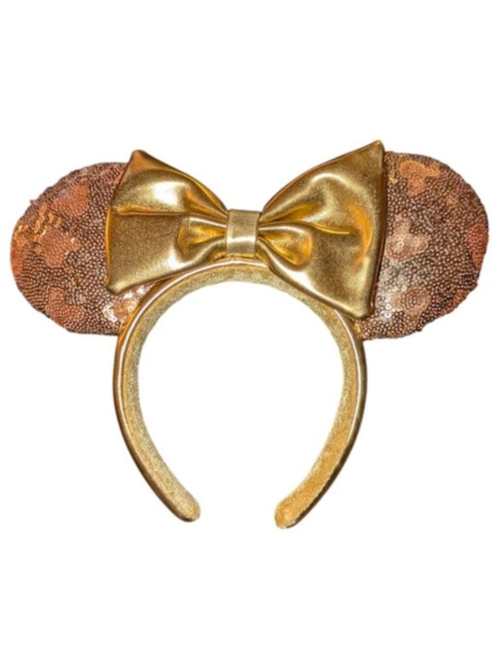 Disney Store Metallic Shiny Minnie Mouse Mickey Ears Bow Sequin Headband World
